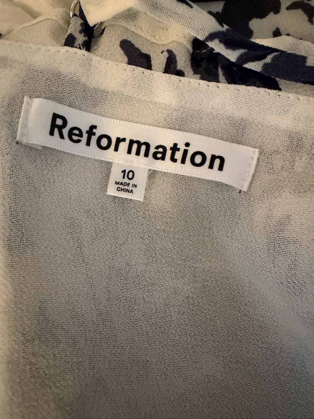 Reformation Cassandra Midi Dress Toile Print Navy White Size 10 - Picture 5 of 12